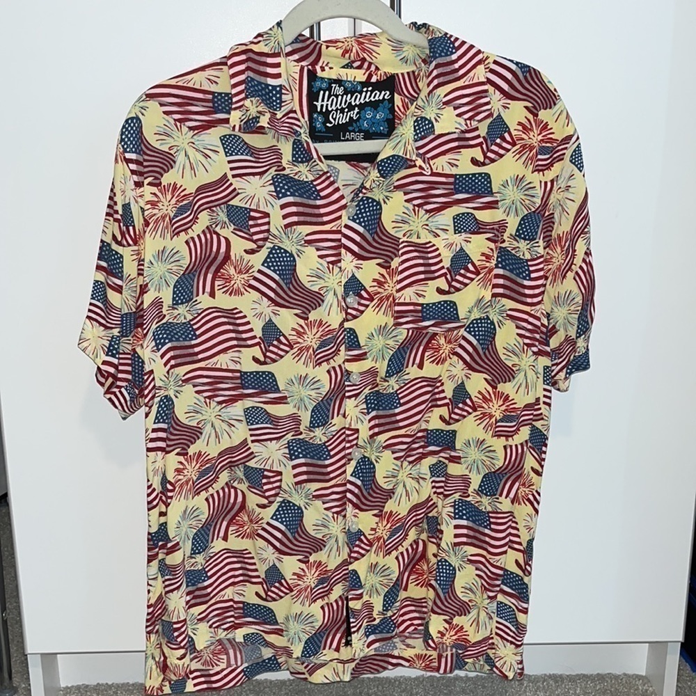 Rowdy Gentlemen American Flag Hawaiian Shirt Large